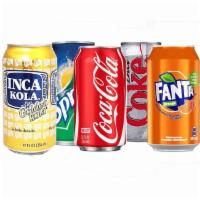 Canned Soda (12 oz) (d) - Inca Kola can · Inca Kola, Coke, Sprite, Diet Coke, Orange Fanta