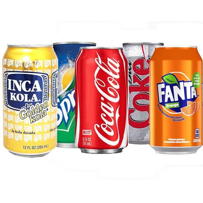 Canned Soda (12 oz) (d) - Coke can · Inca Kola, Coke, Sprite, Diet Coke, Orange Fanta