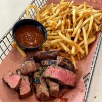 Steak & Fries · Grilled premium beef tenderloin pieces, served with Julienne-style french fries and a side s...