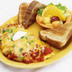 South of the Border Omelette · Stuffed with chorizo sausage, green chilies, onions, homemade salsa, a blend of Monterey Jack and cheddar cheeses and topped with sour cream, and chives. Add-ons for an additional charge. Comes with your choice of sides.