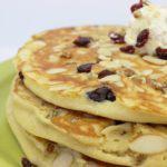 Berry Nutty Cakes · Sliced almonds, dried cranberries and pecans baked into three of our homemade pancakes. 


