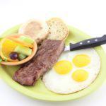 Steak and Eggs · Three eggs* any style, a seasoned premium sirloin steak