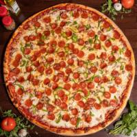Hand Tossed Cheese Pizza · Choice of crust butter garlic crust, olive oil and basil crust, stuffed crust. Each extra in...