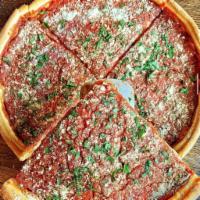 Deep Dish Stuffed Cheese Pizza · Traditional Chicago Deep Dish, stuffed with loads of mozzarella and ingredeints, topped with...