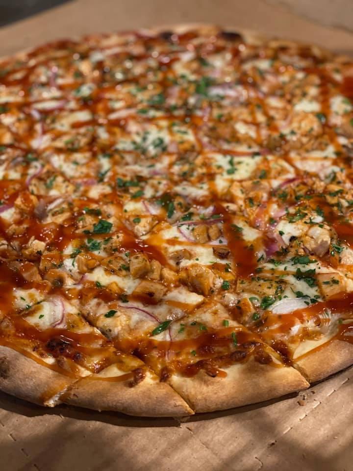 Hand Tossed Sweet BBQ Chicken Pizza · BBQ sauce, grilled chicken breast, grilled red onion.