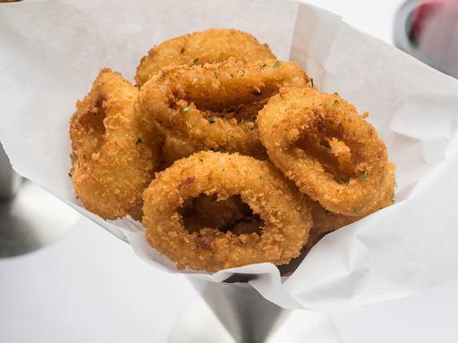 Thick Cut Onion Rings · Served with Truffle Aioli.