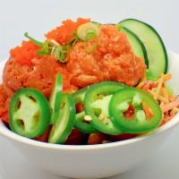 Spicy Combo Bowl · Spicy Ground tuna, spicy Ground salmon, green onion, fish egg, spicy crab, jalapeno, edamame...