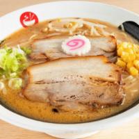 Miso Ramen (Delivery) · Hokkaido Style Miso Ramen. Miso broth, Pork Belly Chashu, Corn, Green Onion, and Naruto (Fis...