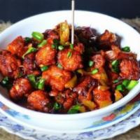 Paneer Manchurian · Vegetarian- Paneer fried and sautéed in manchurian sauce