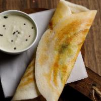 Paper Masala Dosa · Vegan & Vegetarian- Dosa, thin rice crepes stuffed with mashed potato served with sambar and...