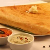 Butter Masala Dosa · Vegetarian- Dosa, thin rice crepes stuffed with mashed potato in butterserved with sambar an...