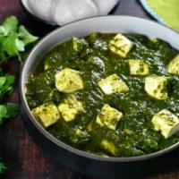 Palak Paneer Curry · Vegetarian- Cottage cheese cubes cooked in spinach based gravy