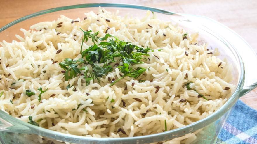 Jeera Rice · Vegan & Vegetarian- Basmati rice cooked with cumin seeds and traditional herbs and spices.