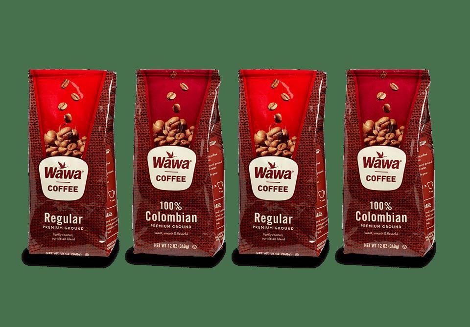 4pk Wawa Ground Coffee 12oz bag- 2 Regular & 2 Colom · 
