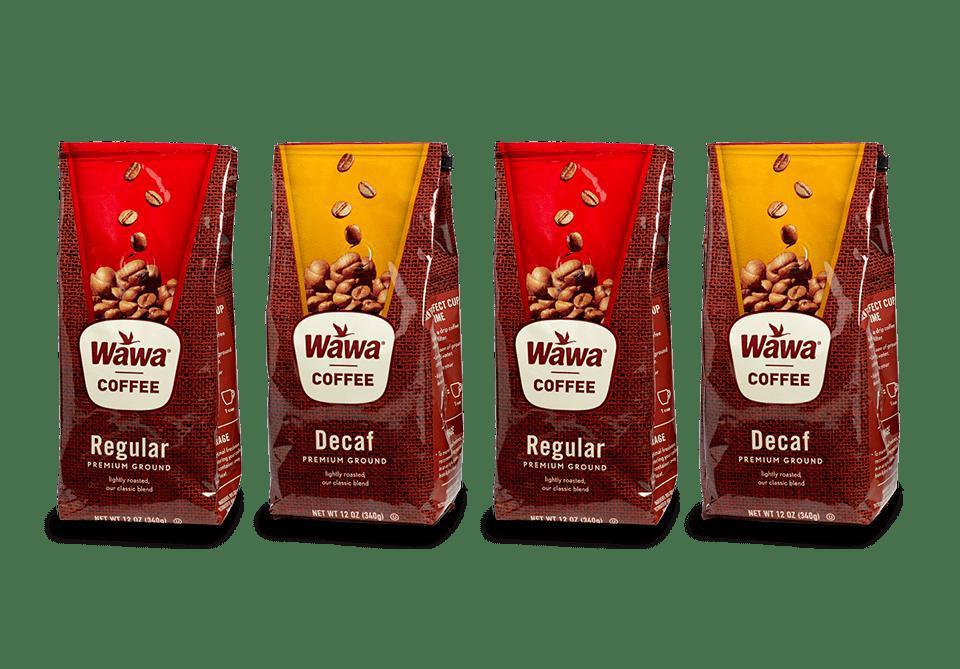 4pk Wawa Ground Coffee 12oz bag- 2 Regular & 2 Decaf · 