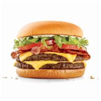 SuperSONIC® Double Cheeseburger · Two juicy, perfectly seasoned, quarter pound, 100% pure beef patties that are layered with t...