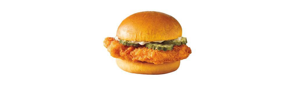 Crispy Tender Sandwich · Two all White meat chicken tenders topped with lettuce and Mayo.