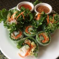 3. Fresh Roll · Rice vermicelli and fresh vegetables wrapped in steamed rice wrapper served with peanut sauce.