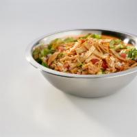 Shredded Chicken Salad · Shredded chicken served on our salad mix topped with tomatoes, onions, shredded cheese, feta...