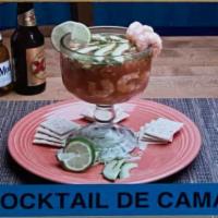 Cocktel De Camaron · Shrimp mixed with pico de gallo lime, avocado and hot salsa in special cocktail sauce. Inclu...
