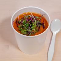 Soup of the day · A large cup of soup, creamy and vegan. 