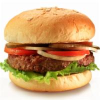 Classic Hamburger · Lettuce, Thousand Island, patty, mayo, pickles, onions, and tomatoes.