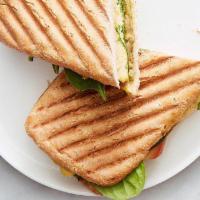  - Vegan Sandwich · Avocado, hummus, spinach, tomato, house-made pesto, Dr S performance bread. 

