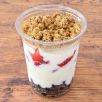 Yogurt Parfait · Light vanilla yogurt with fruit and crunchy granola.