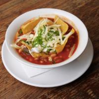 Veggie Chili · Beans, vegetables, cheddar, sour cream and tortilla chips