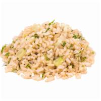 Brown Rice · Turmeric and herbs.