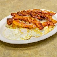 1. Two Eggs with Meat  · Served with ham, bacon,Canadian bacon, sausage links, sausage patty, turkey sausage, Taylor ...