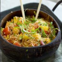 Fiesta Mexicana · Vegan and gluten friendly protein bowl with citrus marinade, charred bell pepper and corn, b...