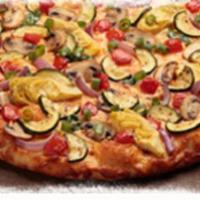 Gourmet Veggie Pizza · Artichoke hearts, zucchini, spinach, mushrooms, tomatoes, garlic, Italian herb seasoning and...