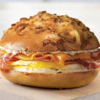 Farmhouse Egg Sandwich · Farm-inspired and stacked with layers of flavor, the new farmhouse egg sandwich, made with a...