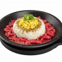 Classic Beef Pepper Rice · Mixed with corn, garlic butter, garlic sauce, white rice, and seasoned