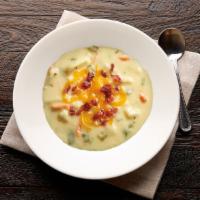 Irish Potato Soup · A Irish potato soup typically served with cabbage, potatoes, corn and cilantro