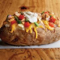 Pollo Mexicano Potato · Grilled, 100% antibiotic-free chicken breast, cheddar, sour cream, butter, pico de gallo, So...