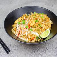 Panang Pad Thai · Chef's special stir fried thin flat rice noodles with shrimp, tofu, bean sprouts, basil leav...