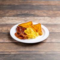 House Special Breakfast · 2 wedges of French toast, 2 eggs any style, choice of 4 strips of bacon, 4 sausage links, ha...