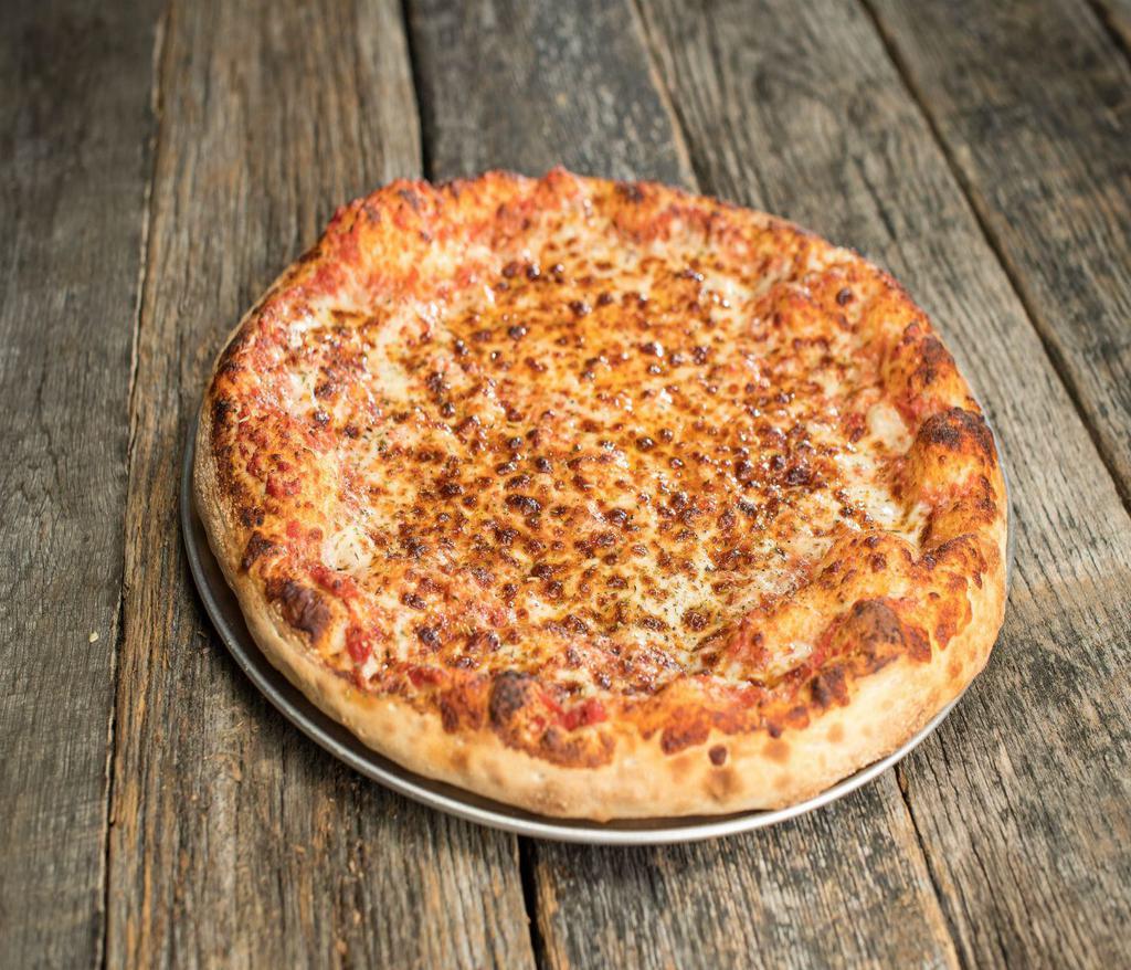 Cheese Pizza · Hand-tossed dough, homemade pizza sauce recipe, 100% whole milk mozzarella.