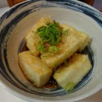 Agedashi Tofu · Fried tofu with agedashi sauce.