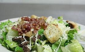 (SM) Caesar Salad · Romaine lettuce, Parmesan, croutons, bacon ＆ homemade Caesar dressing!