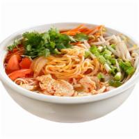 Tom Yum Soup Combo · Noodle soup with spicy lemongrass chicken broth. Includes 20 oz. fountain drink and choose a...