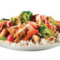 Stir-Fry · Fresh wok-tossed vegetables and 1 choice of flavor on steamed rice.