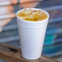 Arnold Palmer · Ihouse lemonade and fresh brewed black tea over ice crinks served in 32 oz cups.