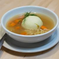 Matzo Ball Soup (No Prescription Required) · Our top seller, Matzo Ball Soup. Small comes with 1 large matzo ball, large comes with 2. Se...