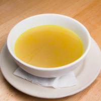 Chicken Consomme · Homemade chicken consomme plain or with noodles or rice for an additional charge. Comes with...