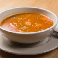 Vegetable Soup · Homemade vegetable soup with seasonal vegetables. Comes with choice of bread. 