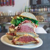 The Monster Sandwich (New York's Biggest Sandwich) · New york's biggest sandwich. Served on thick sliced rye bread, with corned beef, pastrami, s...