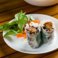 1 for $4.00  · 1 piece of fresh handmade summer rolls with vermicelli noodles, red cabbage, and thai basil ...